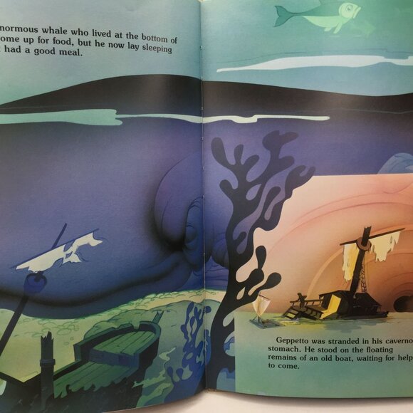 Vintage Lot 2 Kid Books Wonderful World Disney Classics The Aristocats Pinocchio - Picture 6 of 13